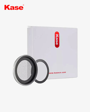 Kase camera lens filter with packaging on a white background