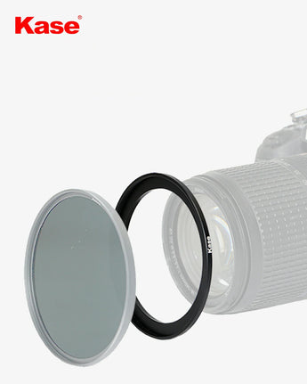 Camera lens filter with Kase branding on a white background