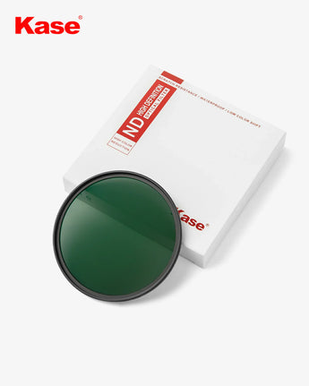 Kase camera lens filter with packaging on a white background