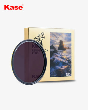 Kase camera filter with packaging on a white background