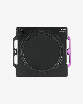 Black camera lens filter with Kase branding on a white background