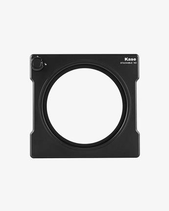 Black square filter with circular center on a white background