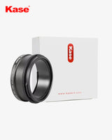 Black lens adapter with Kase branding on a white background