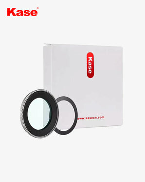 Kase camera lens filter with packaging on a white background