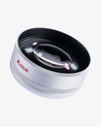 Camera lens with 'Kase' branding on a white background
