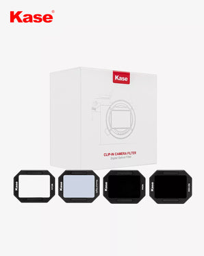 Kase clip-in camera filter set with packaging on a white background